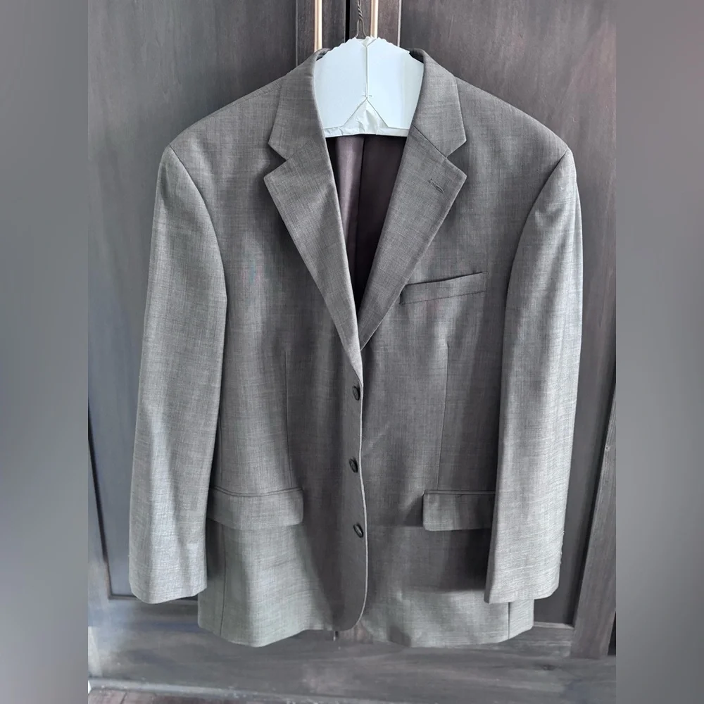 Stafford Classic Gray/Brown Men's Suit Jacket 44R Pants 36/32